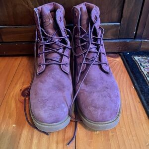 Women’s Timberland maroon colored boots